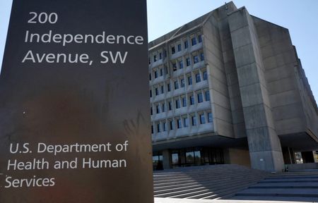 FILE PHOTO: U.S. Department of Health and Human Services in Washington, U.S.