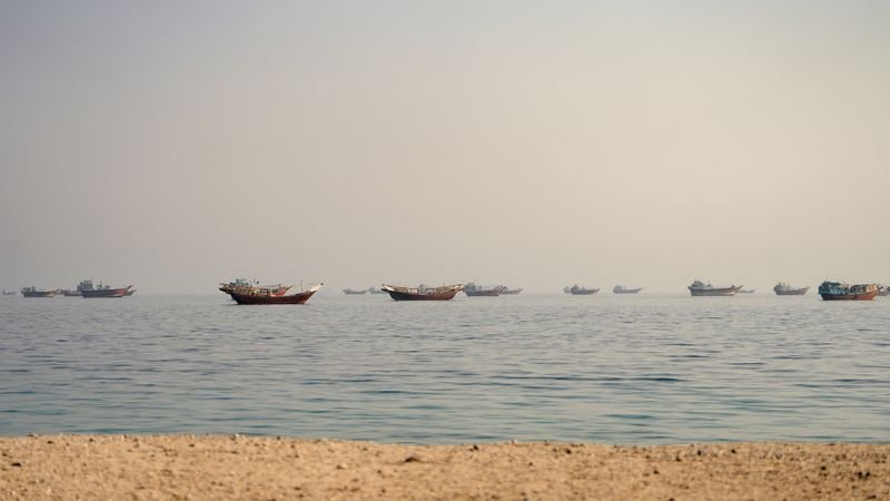Vessels at the Strait of Hormuz, as seen from Musandam